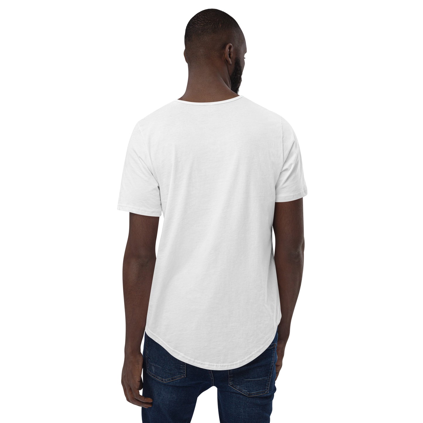 The GOAT Jordan: Men's Curved Hem T-Shirt in white