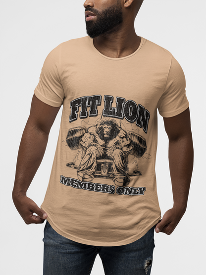 Fit Lion Men's Curved Hem T-Shirt