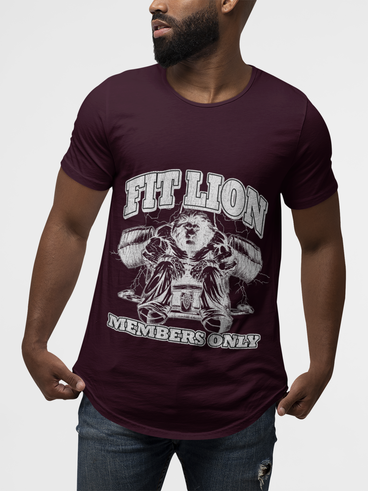 Fit Lion Men's Curved Hem T-Shirt