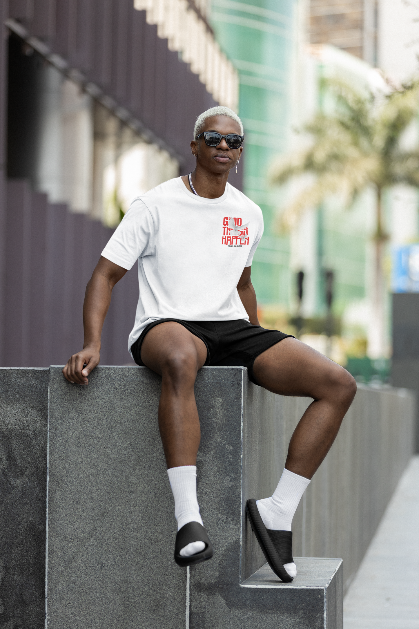 Good Things Happen: Men’s premium heavyweight tee