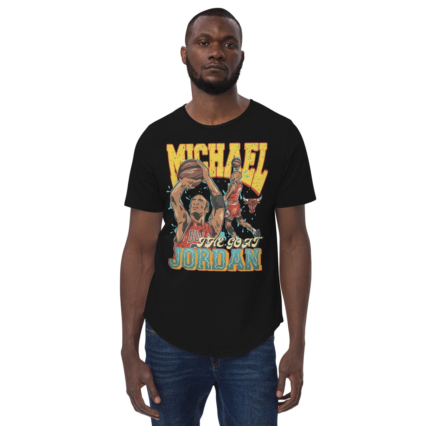 The GOAT Jordan: Men's Curved Hem T-Shirt