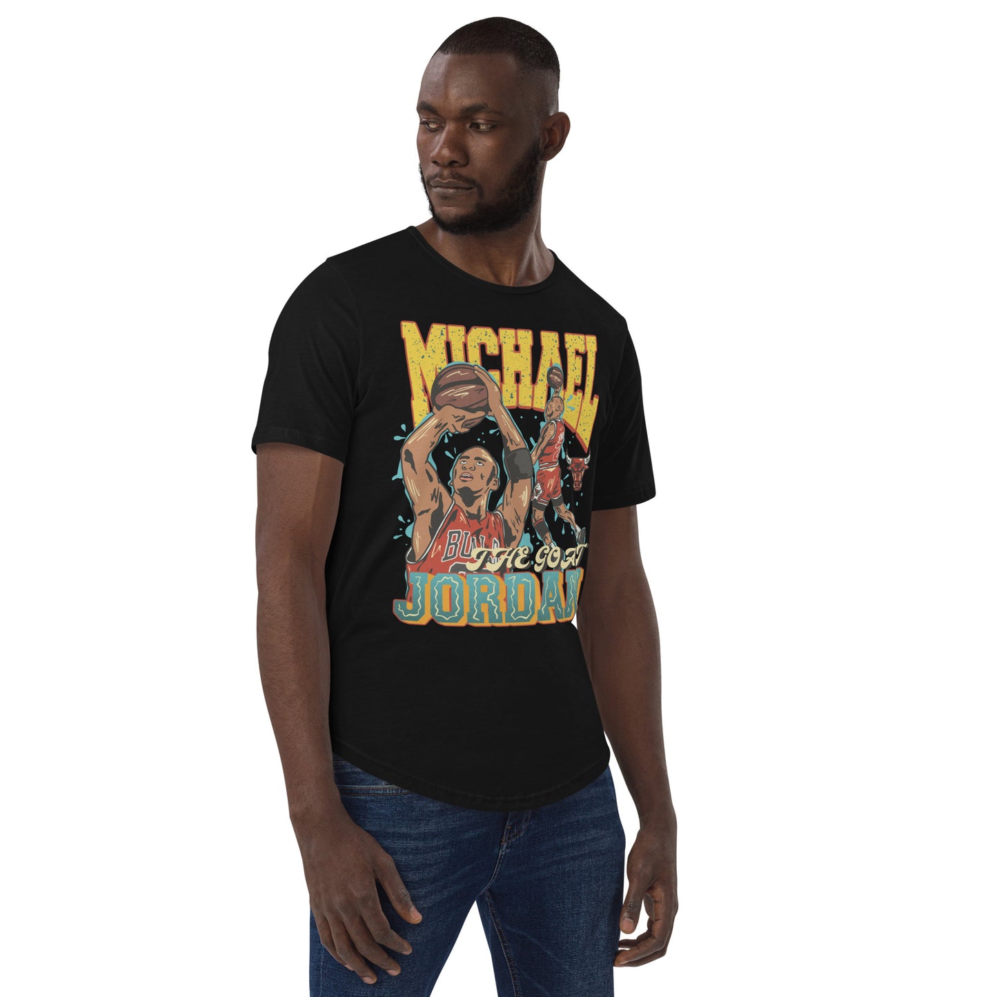 The GOAT Jordan: Men's Curved Hem T-Shirt