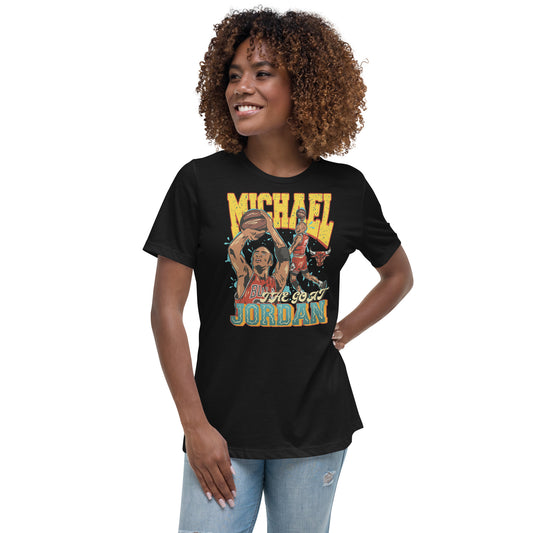 The GOAT Jordan: Women's Relaxed T-Shirt in Black